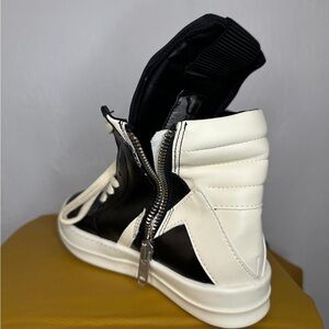 High-Top Black and White Zip Sneaker